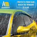 Extra Durable Window Deflectors Tape-On Window Visors Rain Guards Fit for Honda Accord 2018-2022, Sun Visors, Wind Vent for Shades, Exterior Car Accessories - 6pcs. AG0845