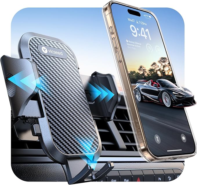 2026 Upgrade Ultra Stable Car Phone Holder Mount [Never Fall Off & Won't Break] Universal Air Vent Phone Mount for Car Easy Clamp Phone Holders for Your Car for iPhone 17 Pro Max 16 15 14 13
