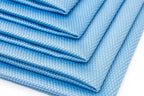 Diamond Weave Glass & Window - Detailing Towels to Polish Mirrors & Chrome, Snakeskin Like Texture, Lint-Free, Streak-Free, 280gsm, 16in. x 24in, Light Blue (5-Pack)