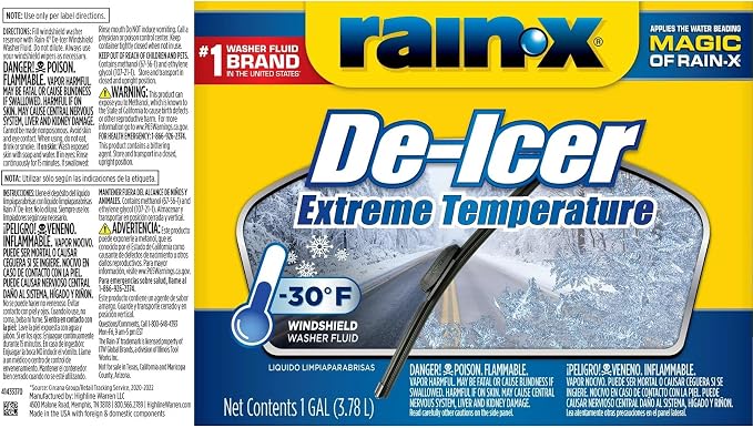 30°F Extreme Temperature De-Icer Windshield Washer Fluid - 1 Gallon (Pack of 6)