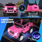 Ride On Cars, Licensed Mercedes-Benz Maybach G650S, 12V7AH Battery Powered Toy Electric Car for Kids W/LED Underglow Lights,Remote Control, 2 Motors, 3 Speeds, Music, Bluetooth,Horn, Rose Pink