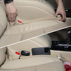 Car Seat Gap Filler Set of 2, 3IN1 Seat Side Gap Filler Plug with Storage Slot & Hook Function, Soft Foam Universal Fit Car SUV Truck Fill Gap Between Seats Console Organizer（Narrow Beige）