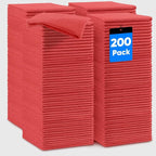 Red Microfiber Cleaning Cloths, 200 Pack Microfiber Towels for Cars, Lint Free & Scratch-Free Bulk Cleaning Rags for House, Kitchen, Car and Shop, Absorbent Cleaning Towels 11.5 x 11.5 inch