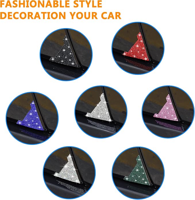 Car Door Corner Edge Guards 4pcs Bling Rhinestone Anti-Scratch Car Door Edge Protector Sticker Door Corner Bumper Sticker(White)