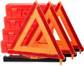 12PK DOT Approved Foldable Road Safety Warning Triangles | Heavy weighted anti-tip base, high visibility reflect panels, fully compliant with US FMVSS 571.125 roadside safety rules