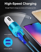 Cigarette Lighter Adapter, USB Car Charger Fast Charging Dual-Port Cargador | Car Phone Charger for iPhone 17e 17 16 15 14 13 12 SE 11Pro Max X XR XS Max Plus, Samsung Galaxy S25 S24 S23 S22 S21 S26 A17