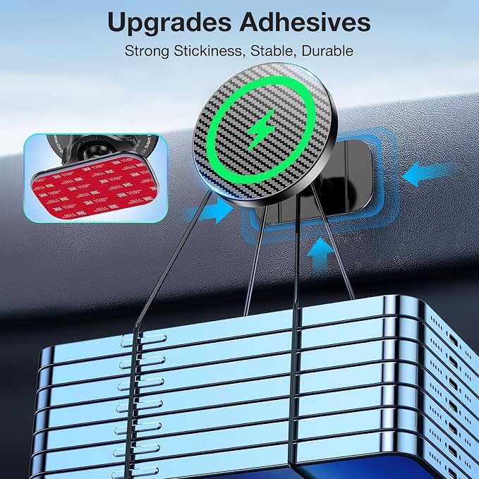 for Magsafe Car Mount Charger【100% Stable】15W Magsafe Car Charger Magnetic Phone Holders for Your Car Accessories for Women Men car Phone Holder Wireless Car Charger for iPhone (Carbon Fiber)