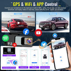 4K Dash Cam Front and Rear, 3.16" Screen Dual Dash Camera for Cars with WiFi & GPS, Night Vision, 170°Wide Angle Car Dashboard Cam, G-Sensor, Loop Recording, 64GB Card Included
