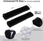 Soft Auto Seat Belt Cover Seatbelt Shoulder Pad 2 PCS for a More Comfortable Driving Compatible with All Cars and Backpack Black