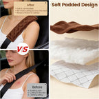 Soft Auto Seat Belt Cover Seatbelt Shoulder Pad Cushions 2 PCS for a More Comfortable Driving Universal Fit for All Cars and Backpack Brown