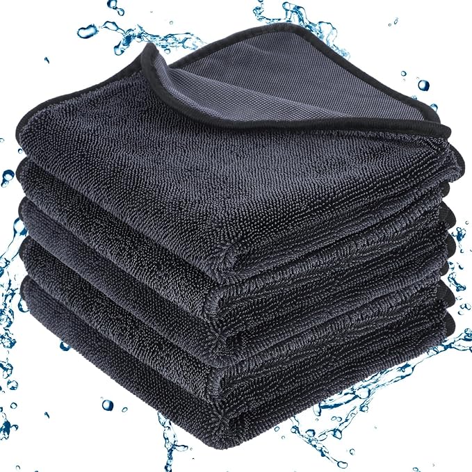 Shiny Wipes Shower Cleaning Cloth - 5 Pack 16 x 16 inch Ultra Absorbent Car Drying Towel, Shiny Wipes Drying Towel Microfiber Cleaning Cloth for Car, Bath & Househood