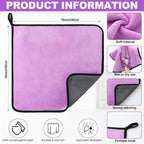 12 Pcs Microfiber Towels for Cars, 800 GSM Plush Drying Cleaning Cloth Bulk, 16 x 16 Inch Thick Absorbent Wash Detailing Towels for Car Polishing, House, Kitchen Cleaning(Purple)