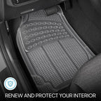 4-Piece Rubber Transparent Clear Floor Mats Heavy Duty for Front & Rear Car Truck Van SUV, All Weather Protection, Universal Fit