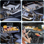 7.9-9.8in Expandable Car Cup Tray, 360 Rotating w/Phone Holder for RV Truck | Road Trip Essentials / Travel Must-Have / Snacks Food Tray
