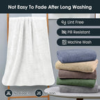 Microfiber Bath Towels Set of 2, 30 in x 60 in, Oversized, Ultra Soft, Super Absorbent, Fast Drying, No Fading Large Bathroom Towel Set for Sport, Travel, Fitness, SPA,Yoga (Coral Fleece - White)