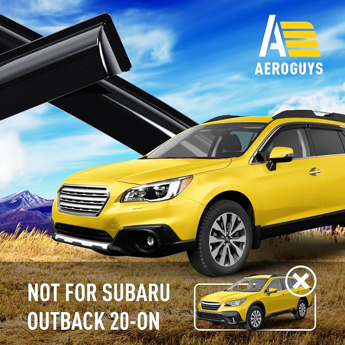 Extra Durable Window Deflectors Tape-On Window Visors Rain Guards Fit for Outback 2015-2019, Sun Visors, Wind Vent for Shades, Exterior Car Accessories - 4pcs. AG0876