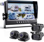 1080P Wired Backup Camera System Kit,9" HD DVR Monitor with IP69 Waterproof Reverse/Side View Camera for RV Truck/Semi Box Truck/Trailer A9