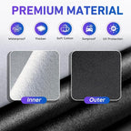 Half Car Cover for Medium-Size Sedan, Waterproof All-Weather Snow Sun Rain Protector with Reflective Strip, Durable Car Body Cover