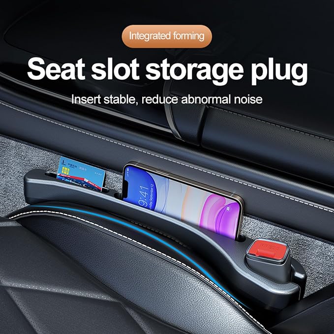 Car Seat Gap Filler, Leather Car Gap Filler Universal Fit for Most Cars, Car Seat Organizer Fill The Gap Between Seat and Consoles, Prevents Things from Falling Out, Pack of 2 PCS (Brown)