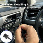9 Pcs Car Detailing Brushes Kit, Car Interior Cleaning Supplies with Cleaning Gel | car detailing brushes, cleaning gel & microfiber cleaning cloth, Safe for leather, vents, dash. Ideal for truck, auto, RV