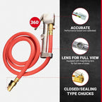 518 Analog Tire Inflator with Pressure Gauge, 5' Hose Easy Straight Clip-on Chuck, Made In USA (OSHA Compliant) 10-160 PSI