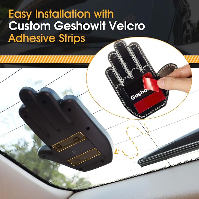 Car Accessories for Men - Car Finger Light with 6 Gestures Remote - Show Your Feelings to Drivers - Ideal Gift Hand Gesture Lights, Truck Accessories, Hand Sign Car LED Signs for Men and Women
