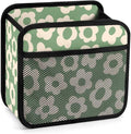 Car Backseat Organizer - Cute Aesthetic Car Storage Bin with Mesh Pocket & Reinforced Base - Universal Fit Hanging Seat Back Accessories for Women (Green)