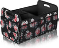 Femuar Car Trunk Organizer,Car Storage Organizer with 72L Large Capacity Waterproof Collapsible and 11 Pockets,Trunk Organizer for Car Suv/Jeep/Sedan, Large Size, Flower