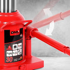30 tons / 60000 lbs Lifting Automotive Welded Hydraulic Bottle Jack for Repair Vehicle, Pickup, Truck, w/Manual Handle, Red,TOOLS-00364