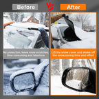 Car Windshield Cover for ice and Snow Double Fixing Easy Removal Windshield Snow Cover Protector with Side Mirror Cover Windproof Sunshade Cover for Cars, SUVs, Trucks, Vans (75"x47")