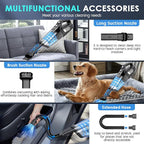 Handheld Vacuum Cordless, 15000PA Strong Suction Hand Held Car Vacuum Cleaner Portable with Multi-Nozzles & Washable Filter, Lightweight Rechargeable Vacuum Cleaner for Home, Car, Office, Pets