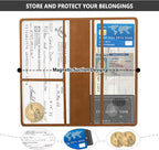 Car Registration and Insurance Holder,PU Leather Car Glove Box Organizer Car Document Holder for ID,Driver's License,Universal Car Organizer Car Accessories for Women/Men(Brown)