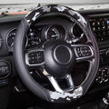 Army Camo Steering Wheel Cover, Universal 15 inch, Breathable PU Leather, Comfort Grip, Durable Steering Wheel Accessories for Car Truck SUV, Anti Slip, Black