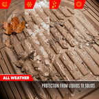 FlexTough LITE Rubber Car Mats Full Set - All Weather Floor Mats for Trucks, Cars & SUVs - Automotive Waterproof Beige Car Floor Mats for Cars Interior Accessories Universal Trim-to-Fit
