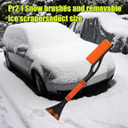 24 Inch Car Snow Scraper and Brush, Detachable Scratch Free Ice Scraper with Ergonomic Foam Grip, Universal Winter Snow Removal Tool for Car Windshield Window (Orange)
