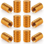 12PCS Tire Valve Stem Caps, Car Exterior Accessories, Aluminum Alloy Valve Cover Universal for Cars, Trucks, Motorcycles and Bicycles (Glod)