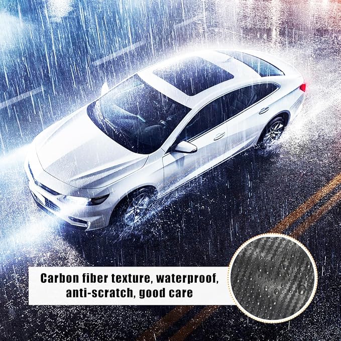 4 PCS Car Door Sill Protectors, Anti Scratch Carbon Fiber Auto Threshold Cover Strips, Decorative Door Entry Edge Scuff Sticker Universal for Most Vehicles, Car Accessories (White 3D)