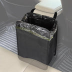 3 Gallons Open-Top Car Trash Can, Large Capacity Hanging Leakproof Car Trash Bag with Water-proof PEVA Liner, Stand Trash Bag for Cars Foldable Storage Bag for Cars SUV Truck RV Black