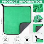 20 Pcs Microfiber Car Drying Towels Microfiber Cleaning Cloth 800 GSM Thick Plush Cleaning Dusting Cloth Auto Detailing Absorbent Towels Rags for Car Household Kitchen Window(Grey and Green)