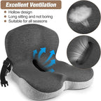 Truck Seat Cushion, Memory Foam Trucker Seat Cushion for Truck Driver Long Sitting with Adjustable Strap, Back Support and Pain Relief for Trucker Driving Car Office Chair and Pain