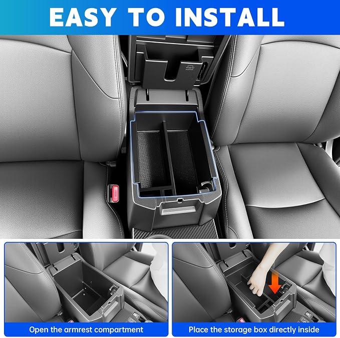 Center Console Organizer Tray Fits for 2010-2024 Toyota 4Runner Armrest Storage Box Compatible with 4Runner Interior Accessories (Center Console)
