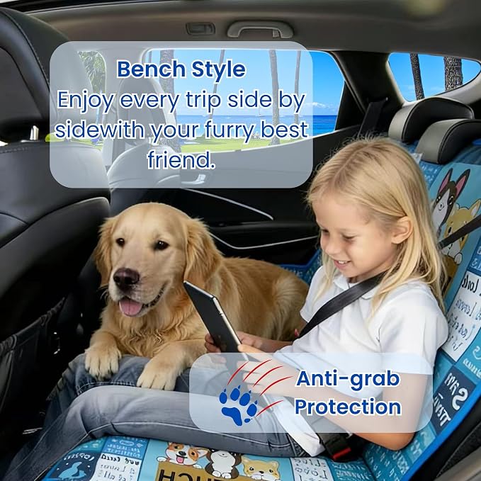 Waterproof Back Seat Cover for Dogs and Kids, Car Seat Protector Under Baby Car Seat, Child and Dog Car Seat Cover Blanket for Rear Bench(Vet Tech Gift, Rear Bench Seat Towel)
