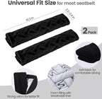 Soft Auto Seat Belt Cover Seatbelt Shoulder Pad Cushions 2 PCS for a More Comfortable Driving Universal Fit for All Cars and Backpack Black Braid Pattern