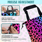 Car Garbage Bag Rainbow Cheetah Leopard Print Drawstring Car Trash Bag Hanging for Back Seat with Adjustable Buckle Canvas Vehicle Trash Can Easy-to-Install