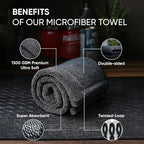 Papa Dragon Car Drying Towel – Extra Large 25"x34" - 1300 GSM Microfiber Towel, Twisted-Loop, Streak-Free, Scratch-Free, Ceramic Coating Safe, for Cars Trucks SUV – 1 Pack