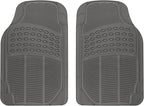 ProLiner Floor Mats for Cars Trucks SUV, 2-Piece All-Weather Car Mats with Universal Fit Design, Durable Car Floor Mats with Capture Ridges, Waterproof Rubber Floor Mats for Cars (Gray)