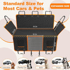 PartsBling Convertible Dog Seat Cover for Back Seat | Hard Bottom Back Seat Extender for Dogs, Passenger-Friendly, Waterproof, Scratch Resistant, Dog Hammock for Car and SUV