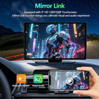 Wireless CarPlay Screen for Car, 9 Inch Portable Touchscreen for Apple CarPlay & Android Auto, Plug & Play, OTA Updates, Backup Camera & Screen Mirroring, Voice Control, GPS, Bluetooth 5.0, FM/AUX