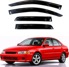 KPY Rain Guards Fit for 1997-2001 Mitsubishi Mirage Sedan, Out-Channel Window Visors Vent Wind Deflectors 4PC, Car Accessories for 97-01 Mirage (Sedan Only)