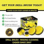 Nylon Attachment Set for Bathroom Cleaning - Power Scrubber Brush Kit for Bathtub, Shower, Tile, and Grout - All-Purpose Household Cleaning Brushes for Drill - Electric Grout Cleaner Kit